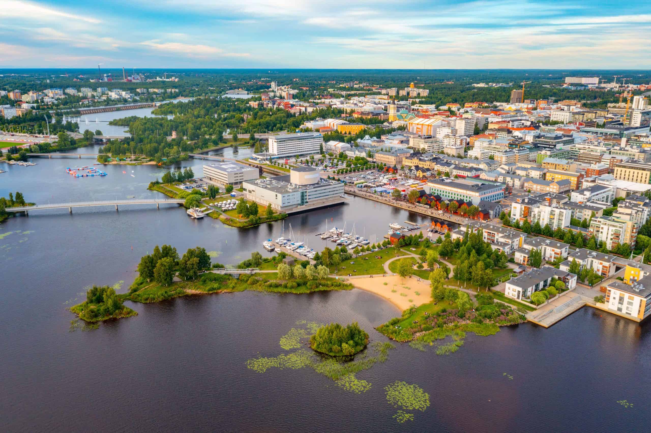 The City of Oulu during a sunny day with nice weather