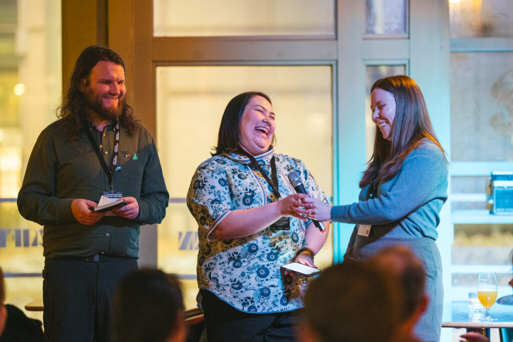 Iain, Kassidy and Olga ay the Emerging Leaders Reception