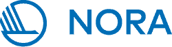 Arctic Frontiers - Blue “NORA” text with a round logo featuring stylised lines, on a light background—perfect for representing a student forum.